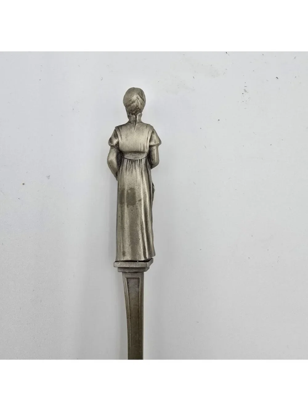 Vintage Pewter Decorative Spoon Holland-Inspired Design Dutch Woman Handle Marke